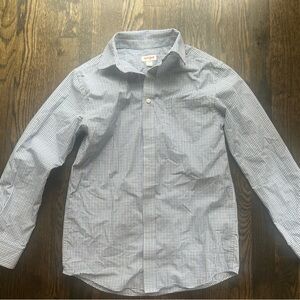 Cat & Jack Boys Blue Yellow and White Plaid Button Down Shirt Dress Shirt Size L